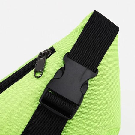 Lightning waist bag, external pocket, light green color-3