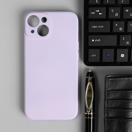 Borasco cover for iPhone 14, Soft Touch, silicone, microfiber, lavender-4