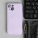 Borasco cover for iPhone 14, Soft Touch, silicone, microfiber, lavender