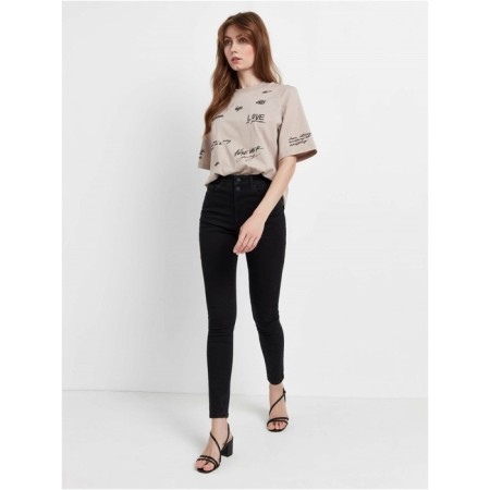 Women's jeans with a high landing CONTE ELEGANT SKINNY, size S, color Washed Black-1