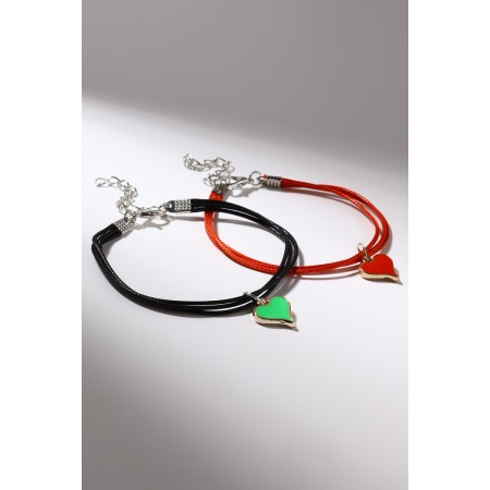 Bracelets "Demetrons" Heart, black-red color, l = 17 cm-8