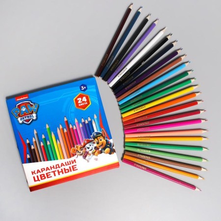 Colored pencils, 12 colors, trihedral, puppy patrol-3