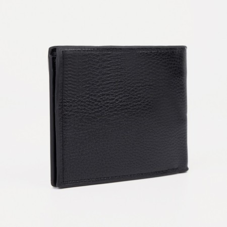 Male purse for TEXTURA cards, bills, coins, black color-1