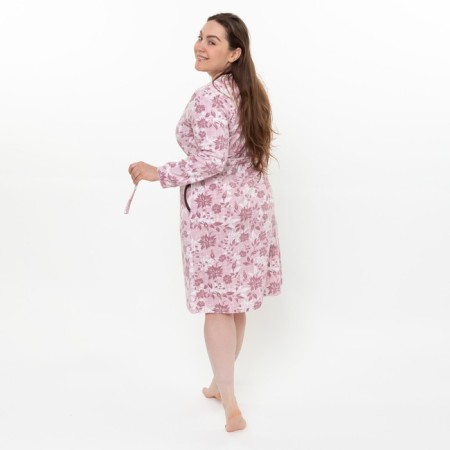 Women's bathrobe, powder color, size 48-3