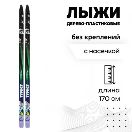 Skiing wood-plastic "Tourist", 170 cm, with a notch