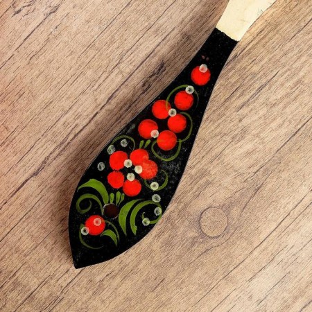 Blit "Flower", with manual painting, 5 × 31 cm, mix, hohloma-3