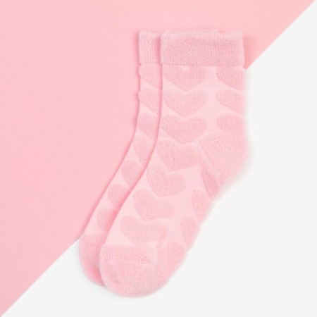 Socks for girls Tainted KAFTAN "Hearts", size 16-18 cm, pink color-1