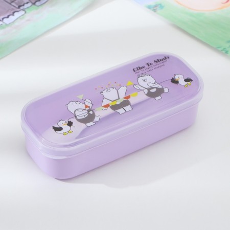 Lancer-bex Plastic with a spoon "Bear", rectangular, 18 × 7 × 4.5 cm, color mix-5