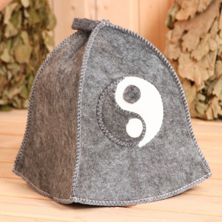 Gift set 4 objects of male "yin-yang" (hat, rug, mitten, slippers)-2