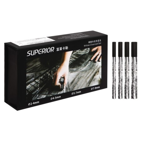Natural coal 25pcs+25pc+18pc+15pcs, length-7-8 cm, in a cardboard box, black