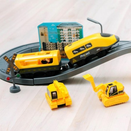Railway for children "Construction venue", 66 items, on batteries-5