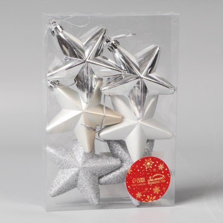 Set of jewelry plastic 6 pcs "Starfall" 8 cm, silver-1