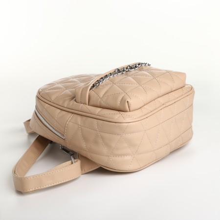 Women's backpack on lightning, beige color-3