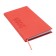 The weekly dated 2025, 85x145 mm, 64 sheets of Escalada, a solid cover made of artificial leather, pancake embossing, block 70 g/m², coral