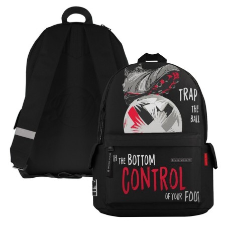 Youth backpack 40 x 30 x 17 cm, Bruno VisConti 12-003 + Penal, Football, Black