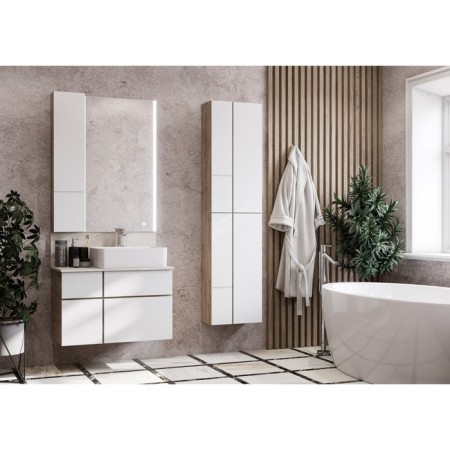 Cabinet hinged Aquaton Michelle, color of oak endgrane, white color-4