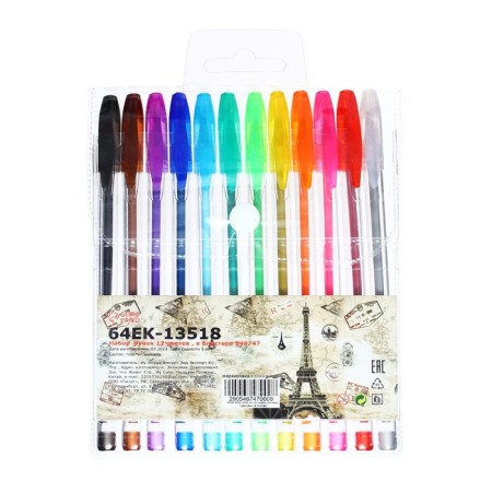 Set of gel pens, 12 colors, metallic-5