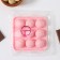 Form for ice shares "Balls", 10.5 × 10.5 × 2 cm, 9 cells (d = 1.9 cm), pink color