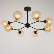 Chandelier 74101/8 8x60W E27, black/gold, 85x85x45 cm