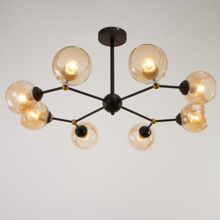 Chandelier 74101/8 8x60W E27, black/gold, 85x85x45 cm