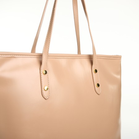 Women's bag with lightning, beige color-3