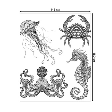 The tablecloth “Fantasy Ocean”, rectangular, Saten, size 145x180 cm-1
