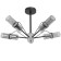 Economic Service chandelier 31101/5 5x40W E14, chrome/black, 66x66x32 cm