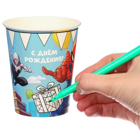 Birthday glass "Happy Birthday!", 250 ml, Spider-Man-5