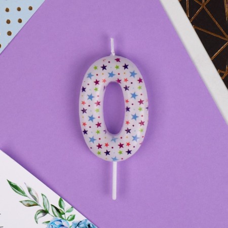 Candle for the cake, number “0”, 5.5 x 8 cm.-2