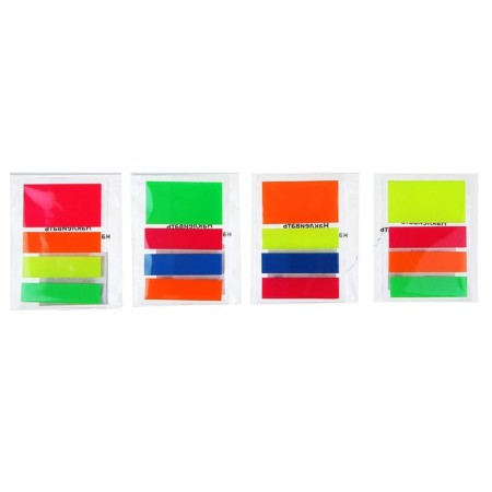 Blocking with a sticky edge of 25 mm x 44 mm, plastic, 4 colors of 20 sheets, fluorescent, in a blist, mix-1