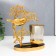 Summary metal, glass for 1 candle "Bird on a tree" D-5 cm, gold 8x15x17.5 cm