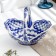 Oval basket, gzhel, porcelain, 16x21 cm