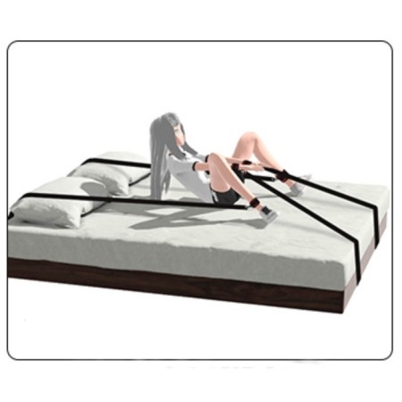 Set of bdsm oki-hips fixing belts for the bed are universal size, sling. black-3