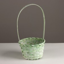 Wicker basket, d15x9xh31cm, green, bamboo