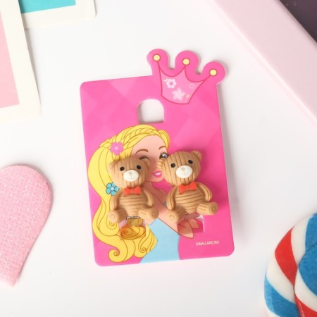 Clips children's “chosen” bears with a bow, brown color-2