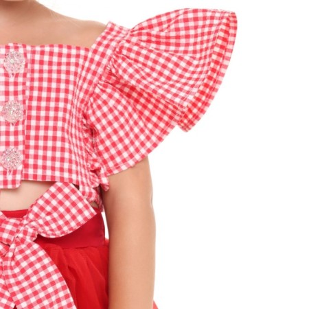 Платье для девочки, цвет красный, рост 92см-7