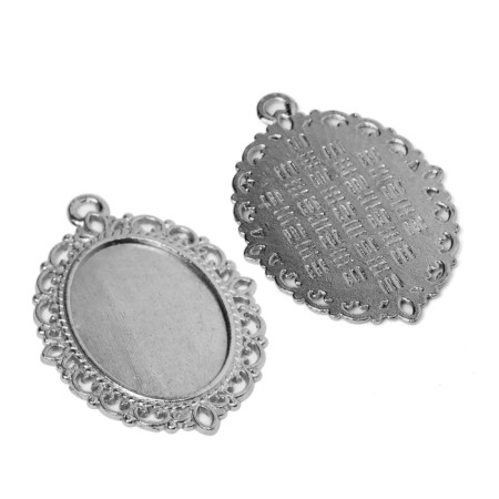 Frame with a setting A3047, site 18 × 25 mm, silver color