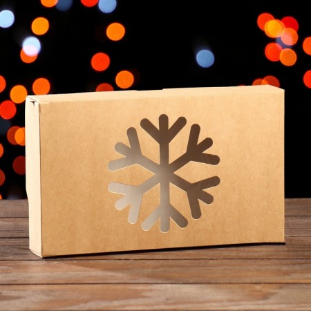 Folding box "Snowflake", craft, 20 x 12 x 4 cm
