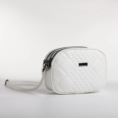Bag Women's Cross-Bodi with a zipper, white color-2