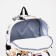 School backpack from textiles, 3 pockets, white/beige color