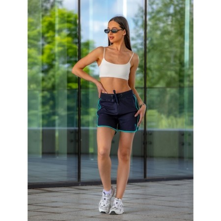 Women's shorts ise, size 48 cm, dark blue color, turquoise-9