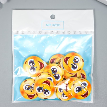 Button decorative tree "Smile Joy" 2.5x2.5 cm-5