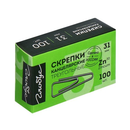 Office clips Globus, 100 pcs., 31 mm, galvanized, with a bent edge-3