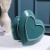 Ceramic 2-tier ceramic dish "Hearts", 19 × 18/26 × 25 cm, green color