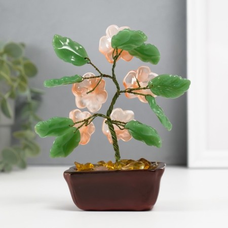 Bonsai Souvenir "Flower tree" Pink 5 flowers 7x5.2x13 cm-2