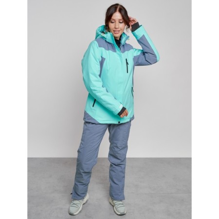 Ski costume female winter, size 42, turquoise color-6