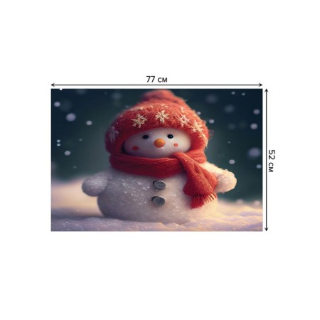 Bathroom mat “Snowman”, anti -slip, size 52x77 cm-1