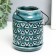 Ceramics candlestick for 1 candle "Lantern. Rombs" Green 9x9x12 cm