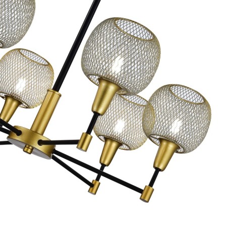 Ceiling EVOLUCE lamp. Sle1137-402-06. ELITIS. 6x60 watts, E14, 68x68x46 cm, black color, golden-3