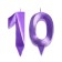 Candle in the cake jubilee "line" (set 2 in 1), number 10, purple metallic, 6.5 cm
